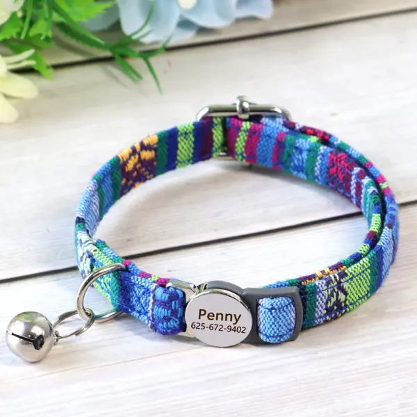 Personalisiertes Nylon-Katzenhalsband mit Schnellverschluss für Welpen und Katzen, Sicherheitshalsbänder für Haustiere, Kätzchen, kostenlos graviert, verstellbar - Image 18
