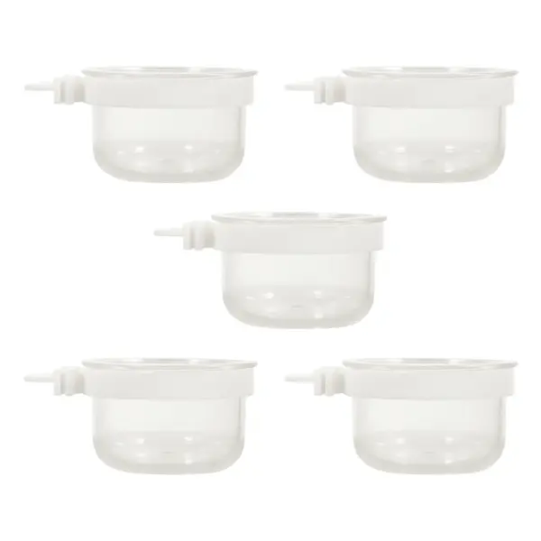 5 Pcs Bird Food Box Acrylic Cage Feeder Parrot Water Transparent Multi Function Household Bowl Safe Material Small Birds Pet