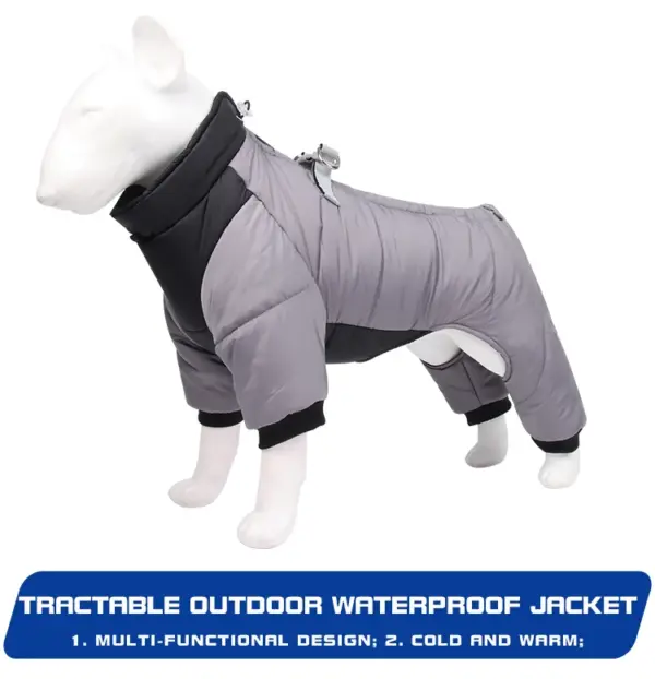 Dog Clothes Four Feet Clothing Warm Winter Coat Reflective Rainproof Dog Clothes Windproof Overall for Dogs Pet Cotton Clothes - Image 12