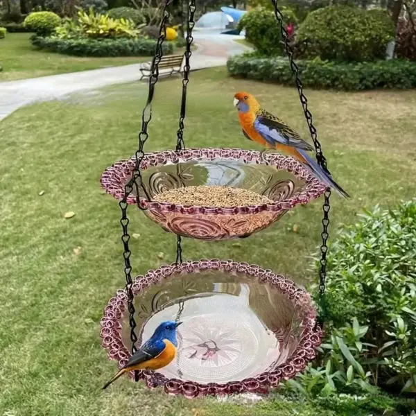 New Bird Flower Shaped Hanging Bird Feeder Birdbath For Garden Yard Farm Supplies Hummingbird Feeder Supplies Birdbath Bird Bath - Image 8