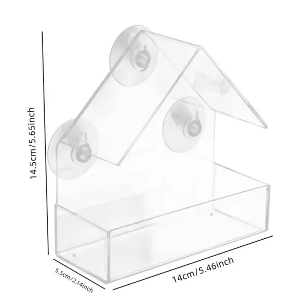 Practical Bird Feeder Transparent Food Dispenser House Outdoor Window Birdfeeder Water for Finches Chickadees - Image 7