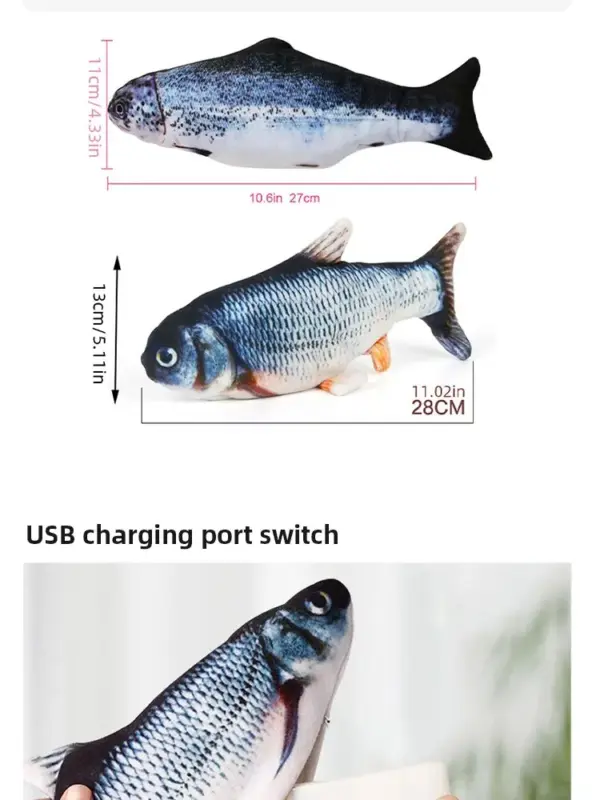 Katze Hund Spielzeug Fisch USB Lade Elektrische Floppy Simulation Fisch Interaktive Ausbildung Zähne Schleifen Haustier Kauen Spielzeug - Image 12