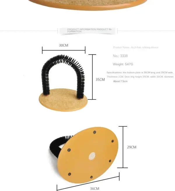 Katzenspielzeug Bogen Selbst Grooming Pamper Katze mit einer Massage Pflege Reibbürste mit Kratzpad Spielzeug für Katzen Interaktives Spielzeug - Image 12