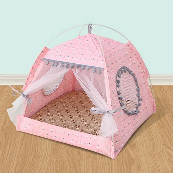 Katzenbett, faltbar, Katzenzelt, Hundebett, Kätzchen, Hundekorb, Betten, niedliche Katzenhäuser, Heimkissen, Haustierhütte, Produkte, süße Prinzessin - Image 3