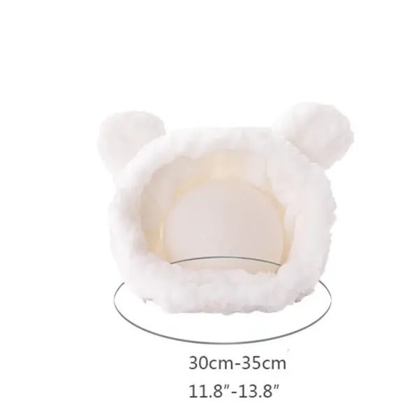 Niedlichen Bären Kaninchen Kapuze Haustier Katze Hund Zubehör Cosplay Katze Hut Winter schöne Neujahr Welpen Kopf bedeckung weichen Samt Haustiere Lieferungen - Image 7