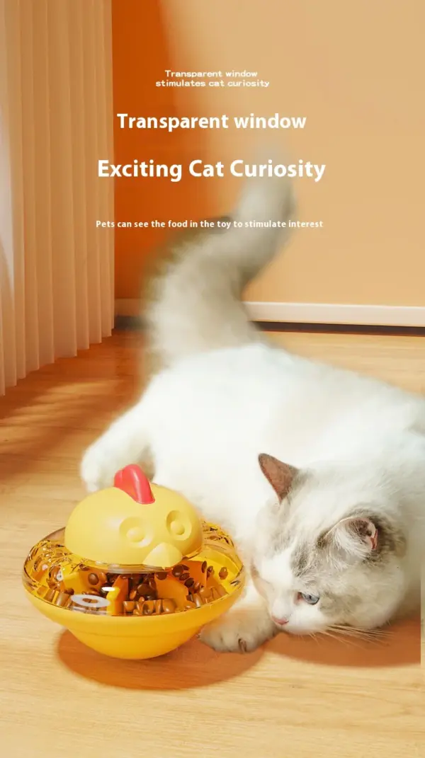 Katzen- und Hundefutterspender, Spielzeug, lustige Hühnerform, interaktives langsames Futterspender-Puzzlespielzeug für Katzen und Hunde - Image 8