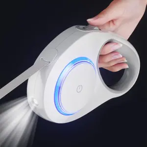 Automatic Retractable Dog Leash 5m LED Light Scalable Dog For Puppy Walking Running Outdoor Travel Hiking Traction Nylon Strap