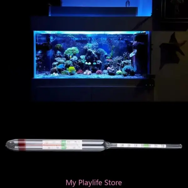 Aquarium Glass Hydrometer Fish Tank Water Temperature Thermometer for Saltwater Marine Aquariums 1.000-1.060 - Image 3