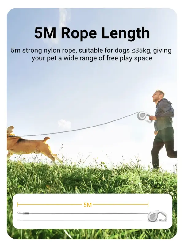 ROJECO Retractable Dog Leash Automatic 5M Extendable Rope For Outdoor Travel Walking Hiking Running Dog Pet Lead Traction Rope - Image 10