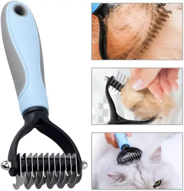 Dog Deshedding Brush Professional Pet Shedding Brush for Dogs Cats Fur Knot Cutter Double sided Pet Grooming Clean Comb - Image 18
