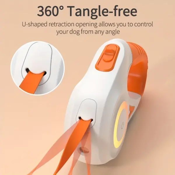 Retractable Dog Leash with Flashlight   Front Safety Led Light  360°Tangle Free Training Leash - Image 4