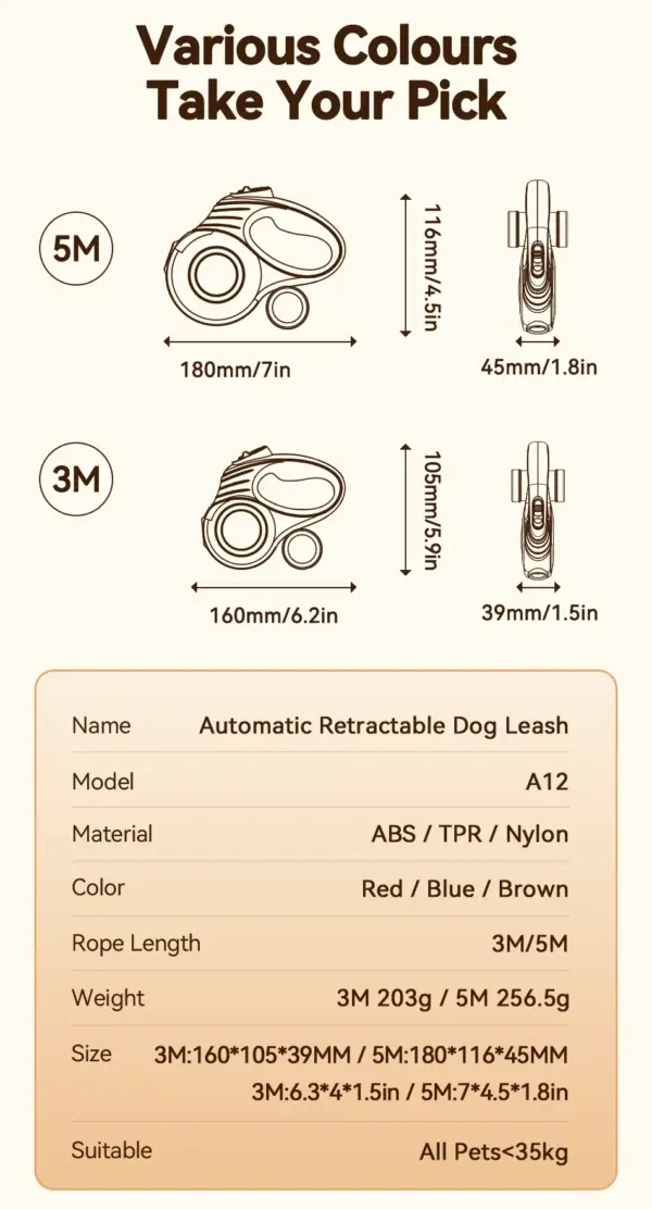 ROJECO Automatic Retractable Dog Leash 3M/5M Extendable Rope For Outdoor Travel Walking Hiking Small Dogs Traction Rope Cat Lead - Image 20
