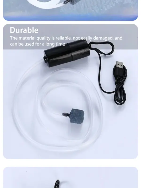 Tragbare USB-Aquarium-Luftpumpe: Mini-Oxygenator für Aquarien und Wasserzubehör - Image 17