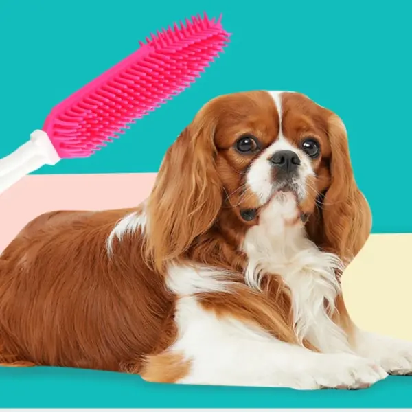 Dog Bathing Massage Brush Puppy Grooming Hair Remover Shower Combs Dog Soft Long Handle Bath Brush Cat Cleaning Accessories ﻿ - Image 5