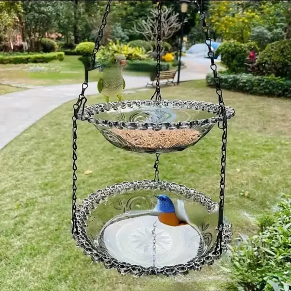 New Bird Flower Shaped Hanging Bird Feeder Birdbath For Garden Yard Farm Supplies Hummingbird Feeder Supplies Birdbath Bird Bath - Image 13