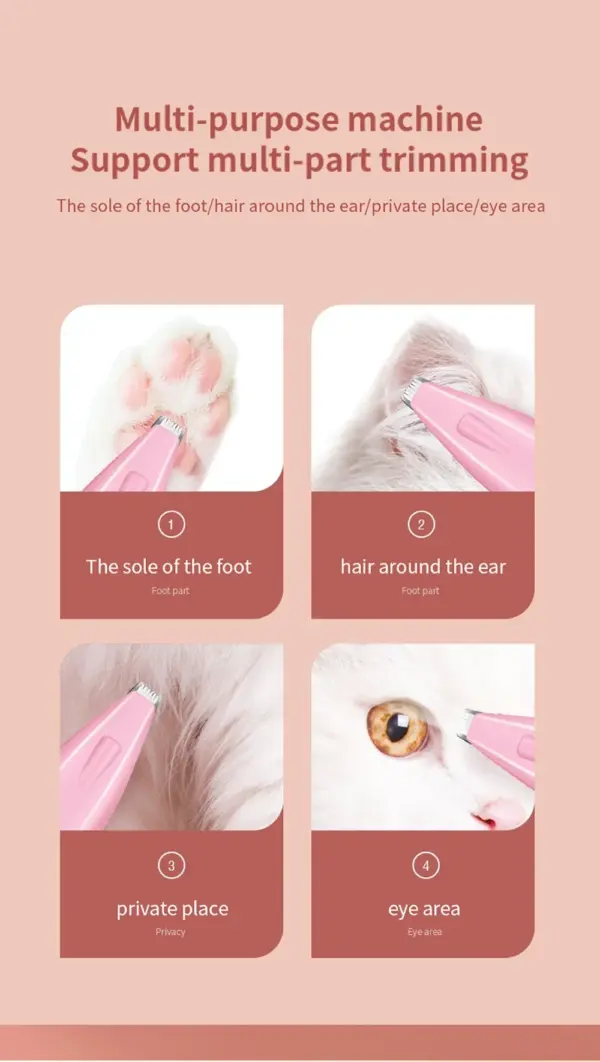 Hund Haar Trimmer Elektrische Hund Cutter Professionelle Pet Fuß Haar Trimmer Katze Pflege Friseur Schere Butt Ohr Pedikator - Image 15