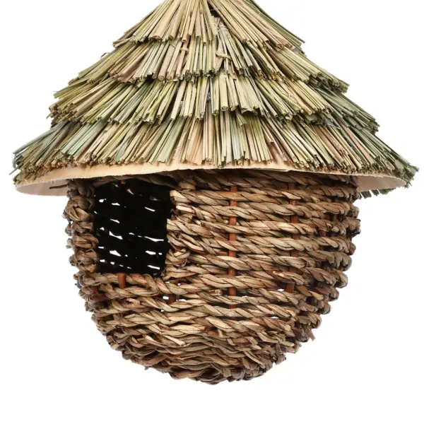 Birds Nest Bird Cage Natural Grass Egg Cage Bird House Outdoor Decorative Weaved Hanging Parrot Nest Houses Pet Bedroom - Image 4