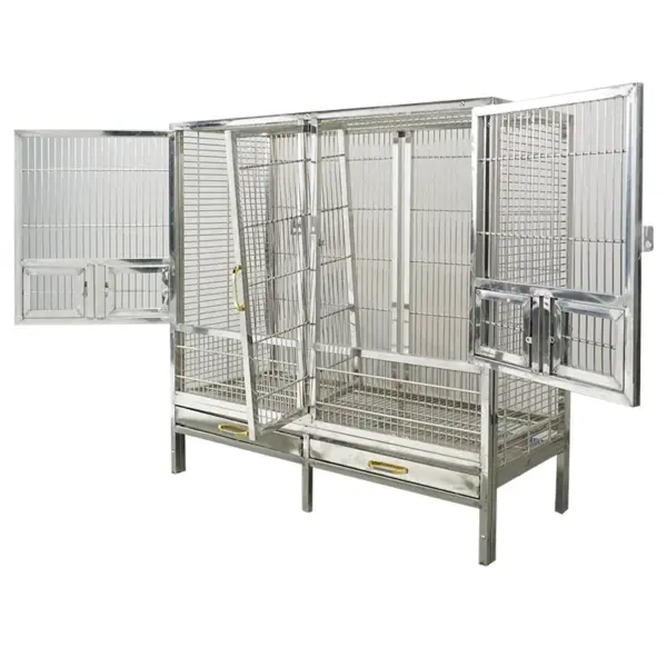 Love Bird Double Cage Stainless Steel Large Vintage Bird Cage Jaulas De Cotorras Luxury Pet Bird Parrot Macaw Breeding Cage - Image 2