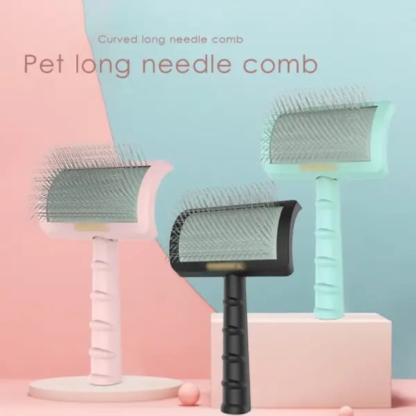 Long Pin Dog Slicker Brush Pet Brush for Long Haired Dogs Poodles Doodles Golden Doodle Brush for Grooming Removes Loose Fur - Image 2