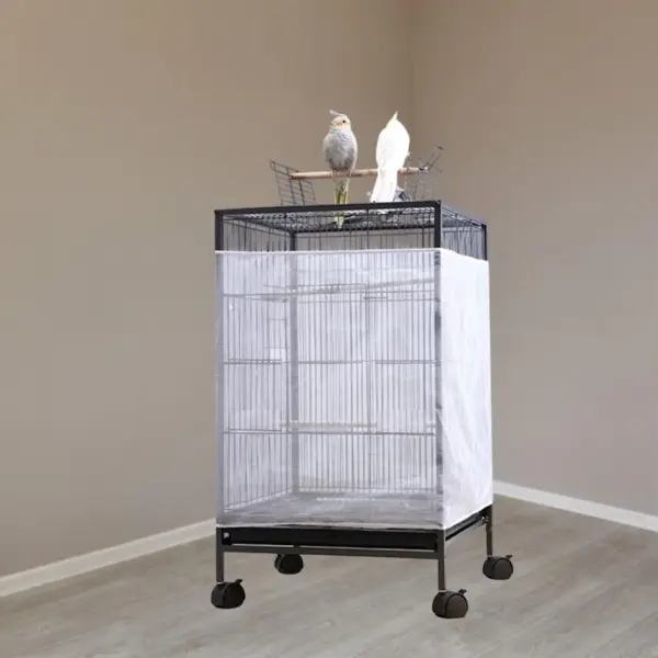 Bird Cage Cover Airy Keeps Cage Clean Breathable Easy to Clean Bird Cage Catcher for Cockatoo Bluebirds Parrot Parakeet Budgies - Image 3