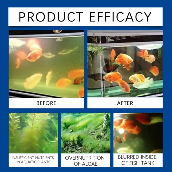 Aquarium clarifier; clean aquarium stains and sludge, clear water control algal growth - Image 16