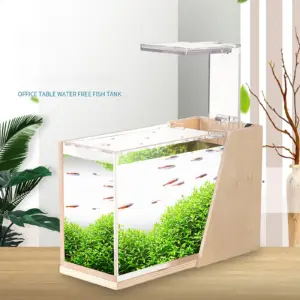 Desktop Aquarium Mini Seite Filter Verschönerung Acryl Ökologische Kleine Kreative Büro Aquarium Micro Aquarium Fishbowl