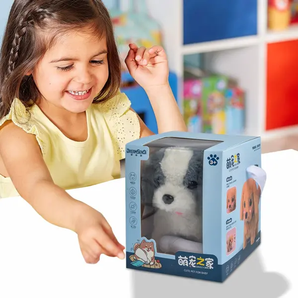 Interaktiver elektrischer Roboterhund, realistisches Hundespielzeug, wirkt wie ein echter Welpe, Plüschtier, batteriebetriebene Stofftierpuppe für Kinder - Image 16