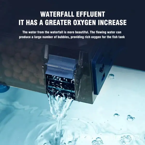 Aquarium-Filter mit Wasserfall-Sauerstoffreicherung. Geeigneter Mehrschichtiger Filter. Ohne Filtermaterial - Image 9