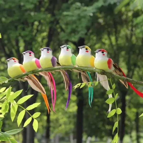 Hot 2pcs Simulation Feather Birds with Clips for Garden Lawn Tree Decor Handicraft Red Birds Figurines Home Decoration - Image 38