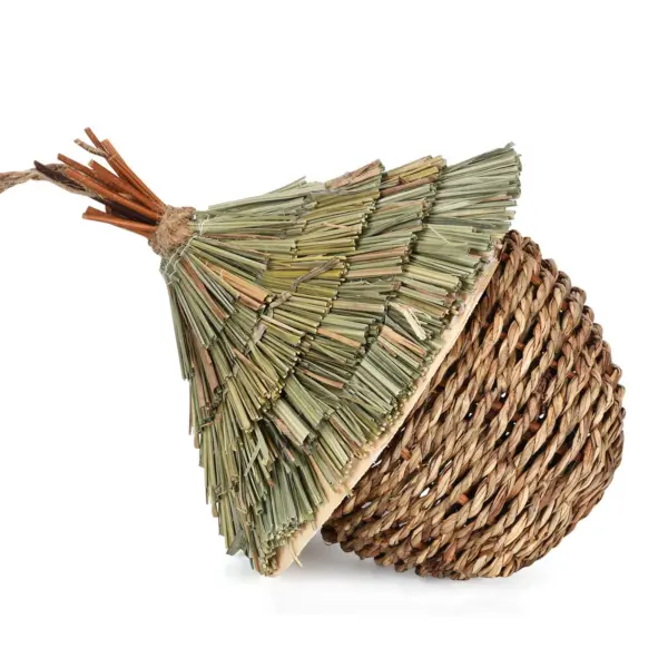 Birds Nest Bird Cage Natural Grass Egg Cage Bird House Outdoor Decorative Weaved Hanging Parrot Nest Houses Pet Bedroom - Image 6