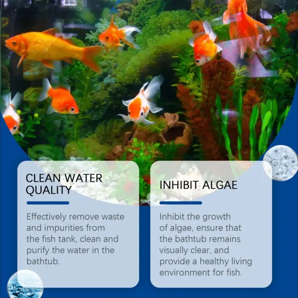 Aquarium clarifier; clean aquarium stains and sludge, clear water control algal growth - Image 9