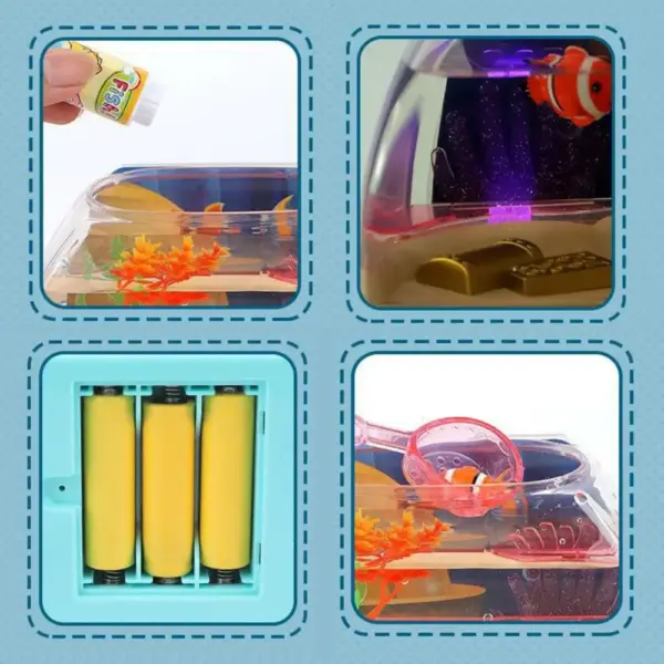 Creative Artificial Aquarium Toy Cartoon Lovely Mini Simulation Fish Tank with Music Electric Music Interactive Aquarium Toys - Image 9