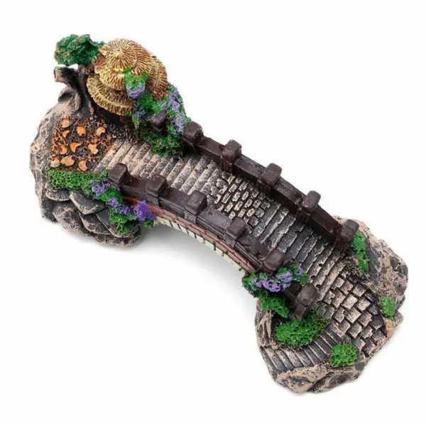 Aquarium Zubehör Laube Baum Pflanze gefälschte Landschafts bau Aquarium Ornament künstliche Brücke Steingarten Harz Aquarium Ornamente - Image 6