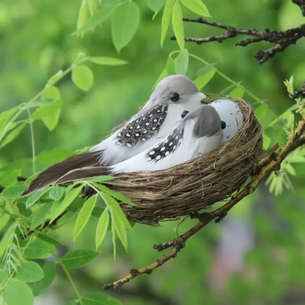Artificial Birds and Bird Nest and Bird Egg Set Miniature Ornament for Home Garden Party Lawn Decoration Dropsale - Image 3