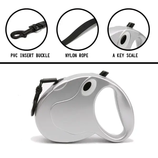 Retractable Dog Leash 5M Dog Walking Leash For Small Medium Dogs Durable Pet Training Walking Collar Leashes 3M Gold Silver - Image 6