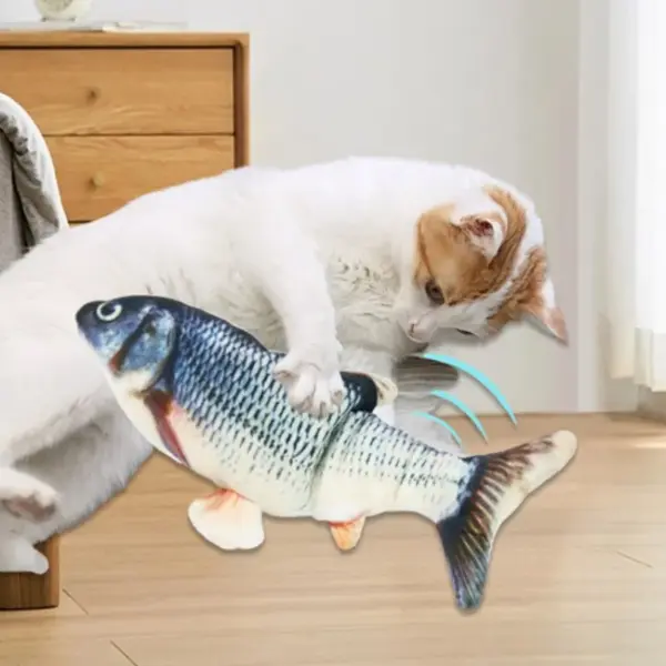 Katze Hund Spielzeug Fisch USB Lade Elektrische Floppy Simulation Fisch Interaktive Ausbildung Zähne Schleifen Haustier Kauen Spielzeug - Image 3