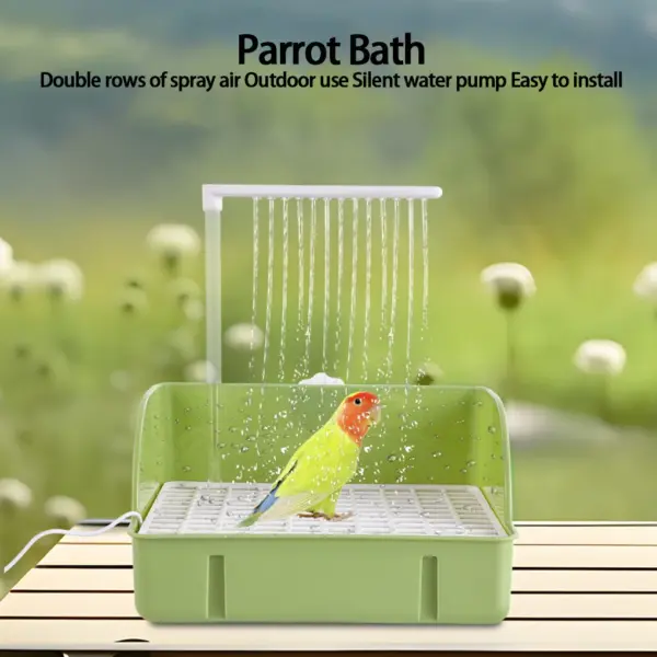 Bird Bathing Tub Shower Box Automatic Parrot Bath Fountain Multipurpose Bird Bathtub With Multiple Faucets For Birds Cleaning