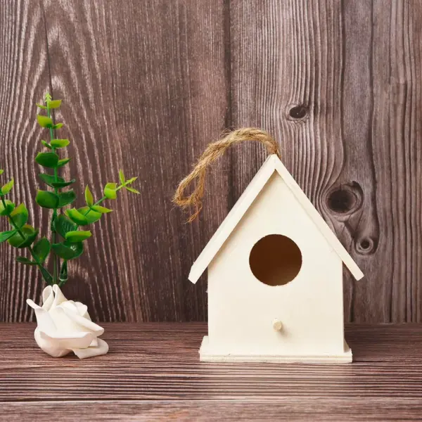 Wooden Mini Bird Cage Outdoor Hanging Birdhouse Box Garden Bird Cages Home Yard Decoration Bird Products Wooden Bird Parrot Nest - Image 4