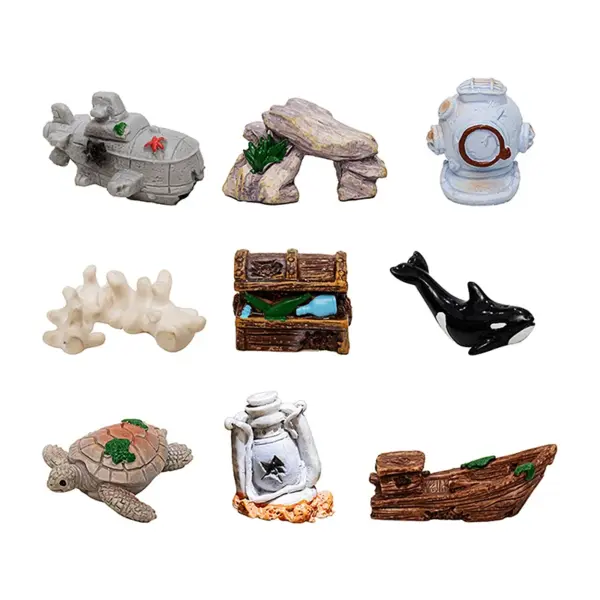 Mini Cute Whale Shark Turtle Aquarium For DIY Fish Tank Micro Landscape Simulated Submarine World Animals Home Desktop Ornament - Image 18