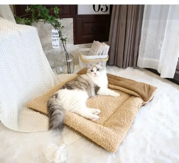 Katzen betten für den Winter warmes Zubehör Kätzchen häuser Hunde bett Korb matte Dinge Kissen Haus Welpen waren Haustier bedarf - Image 12