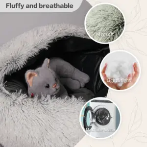 Vier Jahreszeiten Universal Katze Halb Geschlossenes Katzennest Kleines Hundest Anti-Rutsch-Design Bequemes Schlafnest Haustier Warme Lieferungen
