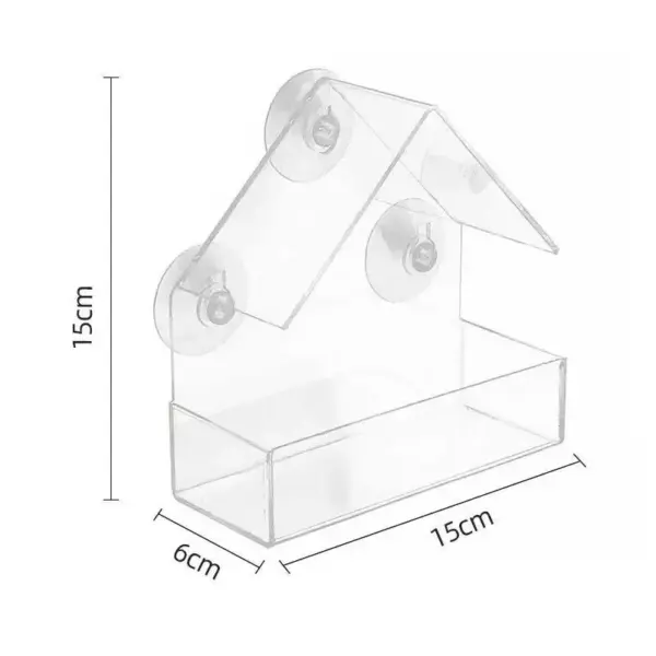 Practical Bird Feeder Transparent Food Dispenser House Outdoor Window Birdfeeder Water for Finches Chickadees - Image 6