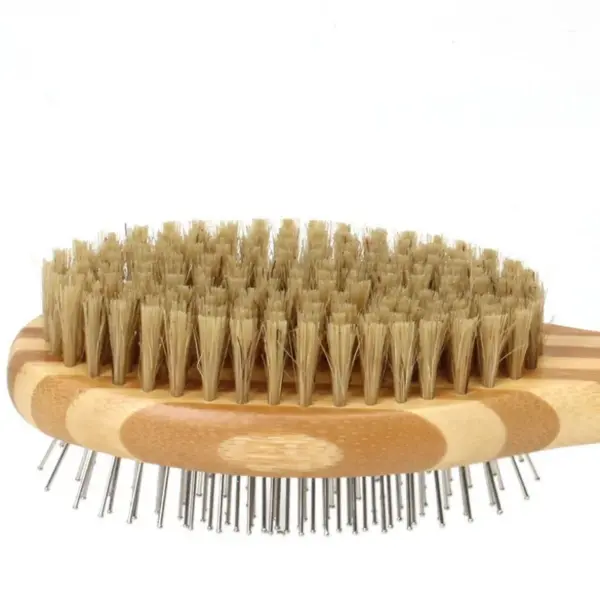 Dog Brush Bamboo Dogs Comb Double-sided Dogs Hair Brush Pet Grooming Massage Comb Stainless Steel Dog Hair Remover Pet Supplies - Image 12