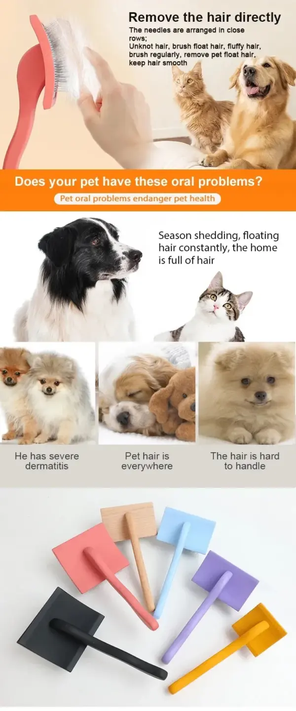 Pet Slicker Brush For Dog Dematting Removal Remover Slicker Tool Dog Brush Pet Cleaning Grooming Cat Hair Comb - Image 18