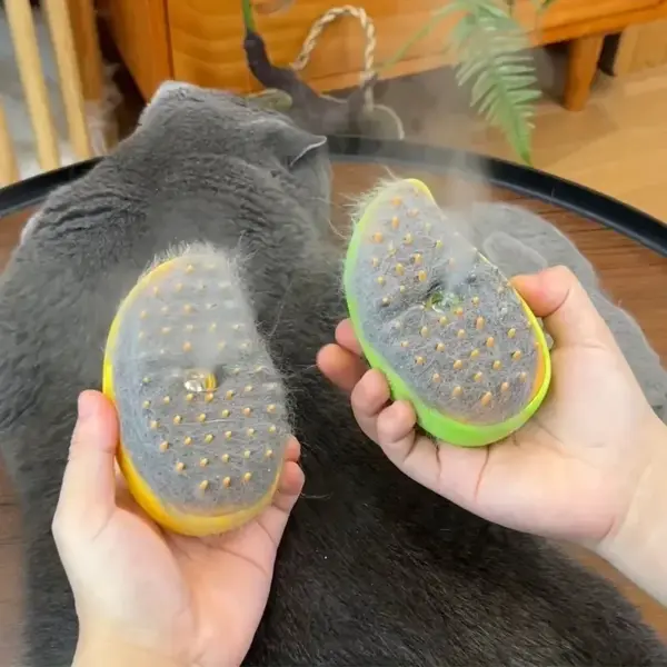 Steamy Dog Brush Electric Spray Cat Hair Brush 3 In1 Dog Steamer Brush for Massage Pet Grooming Removing Tangled and Loose Hair - Image 2