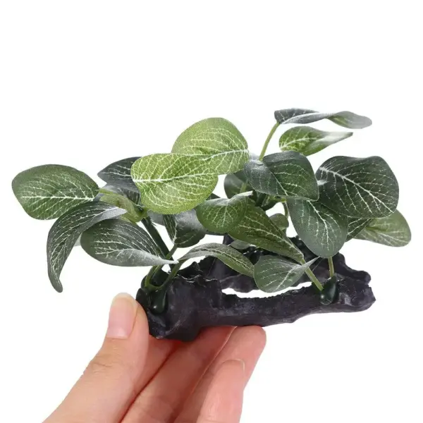 Realistic Faux Silk Aquarium Ficus Tree Fish Tank Grass Fake Artificial Plants Plastic Decor Ornament Artificial Aquarium Plants - Image 2