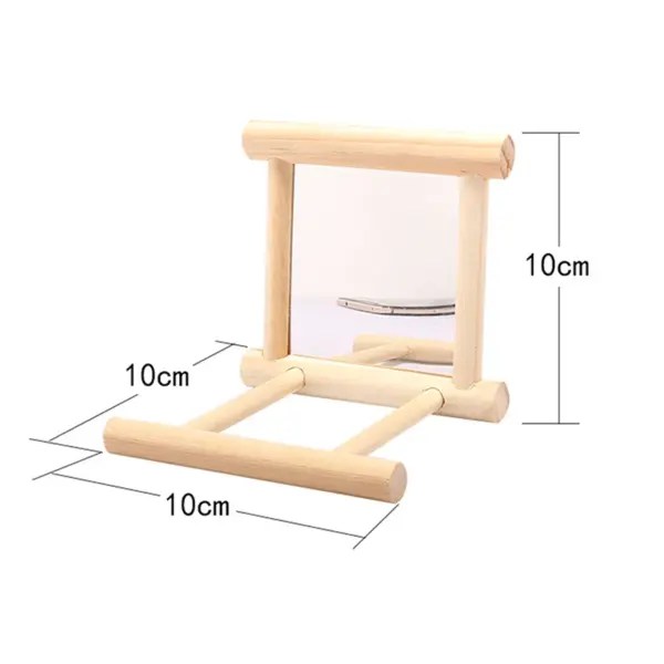 Bird Mirror Wooden Interactive Play Toy With Perch For Small Parrot Budgies Parakeet Cockatiel Conure Lovebird Cage Accessories - Image 6