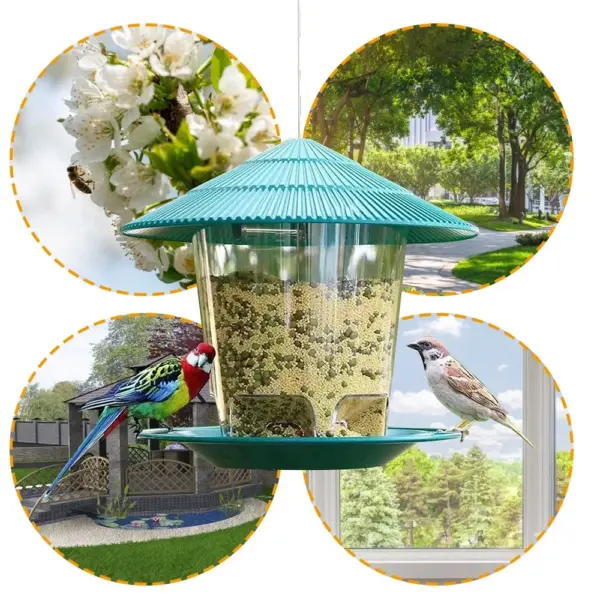 Bird Feeder For Outdoors Hanging Heavy Duty Weather Resistance Wild Bird Feeder Ideas For Bird Lovers Food Container With Rope - Image 15