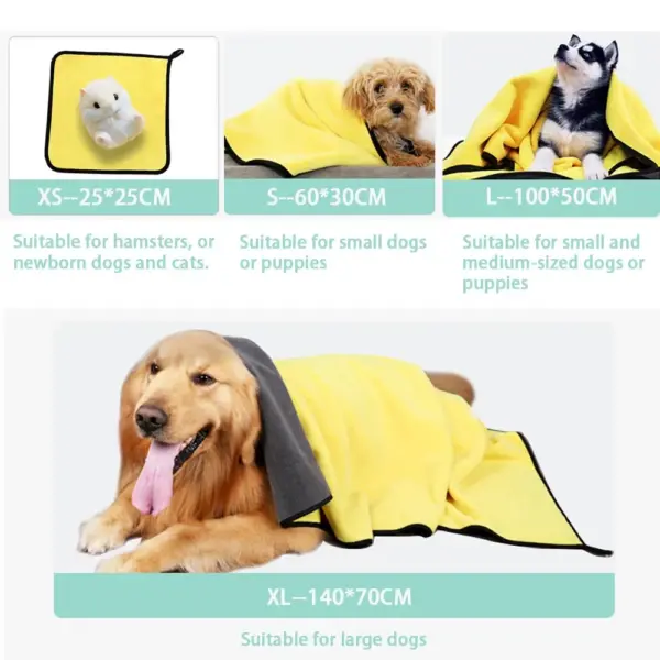 Schnell trocknende Handtücher für Hunde und Katzen, weiche Faserhandtücher, saugfähiges Badetuch, Bademantel für Haustiere, praktisches Reinigungstuch, Heimtierbedarf - Image 5