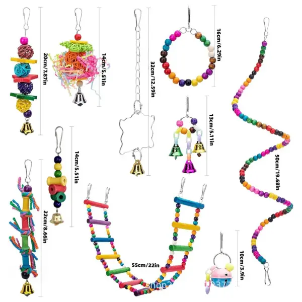7PCS/16PCS Bird Toy Set for Parrots Variety Toys for Bird Cage Accessories Safe and Durable Bird Toys for Cockatiels Parakeets - Image 12